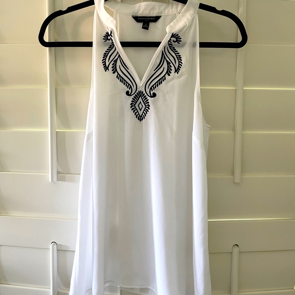 White Sleeveless BR Top